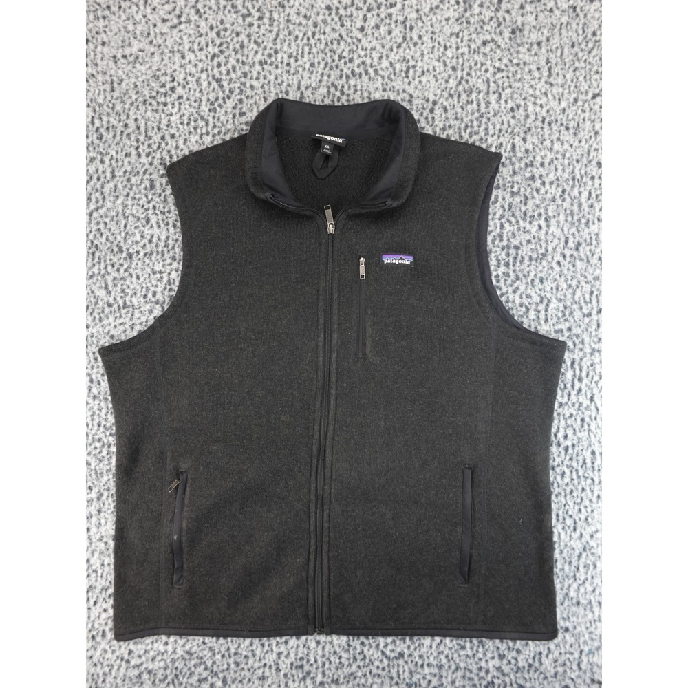 Patagonia Better Sweater Vest‎ Mens XXL Black Full Zip Fleece Knit 25882